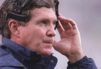 28 Sep 1996:  Head coach Mack Brown of the North Carolina Tar Heels looks on from the sideline as he watches his team during a play in the Tar Heels 13-0 loss to the Seminoles at Doak S. Campbell Stadium in Tallahassee, Florida.   Mandatory Credit: Scott