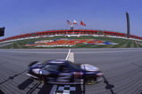 29 Apr 2001:  Rusty Wallace #2 who drives the Ford Taurus forPenske Racing speeds past the finish line during the Napa 500, part of the NASCAR Winston Cup Series at the California Speedway in Fontana, California.Mandatory Credit: Jon Ferrey  /Allsport