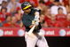 ANAHEIM, CA - AUGUST 29: Rajai Davis #11 of the Oakland Athletics bats against the Los Angeles Angels of Anaheim at Angel Stadium on August 29, 2009 in Anaheim, California. (Photo by Jeff Gross/Getty Images)