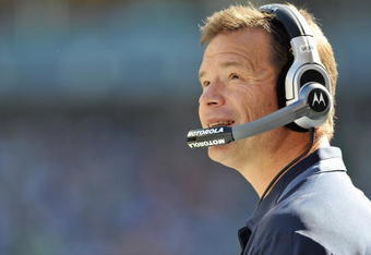 SEATTLE - SEPTEMBER 27:  Head coach Jim Mora of the Seattle Seahawks looks on during the game against the Chicago Bears on September 27, 2009 at Qwest Field in Seattle, Washington. The Bears defeated the Seahawks 25-19. (Photo by Otto Greule Jr/Getty Images) 