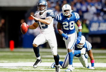 INDIANAPOLIS - OCTOBER 04:  Seneca Wallace of the Seattle Seahawks throws a pass during the NFL game against the Indianapolis Colts at Lucas Oil Stadium on October 4, 2009 in Indianapolis, Indiana.  (Photo by Andy Lyons/Getty Images)