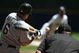 MILWAUKEE - MAY 14: Dan Uggla #6 of the Florida Marlins prepares to hit a pitch thrown by Dave Bush #31 of the Milwaukee Brewers on May 14, 2009 at Miller Park in Milwaukee, Wisconsin. The Brewers defeated the Marlins 5-3. (Photo by Jonathan Daniel/Getty Images)