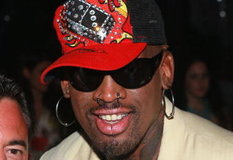 MIAMI BEACH, FL - JULY 12:  Former NBA player Dennis Rodman attends the True Religion swimwear fashion show during 'Mercedes Benz Fashion Week: Miami Swim' in the Oasis tent at the Raleigh Hotel on July 12, 2007 in Miami Beach.  (Photo by Evan Agostini/Getty Images for IMG)