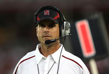 PALO ALTO, CA - SEPTEMBER 26: Head coach Jim Harbaugh of the Stanford Cardinal looks on against the Washington Huskies at Stanford Stadium on September 26, 2009 in Palo Alto, California. (Photo by Jed Jacobsohn/Getty Images)