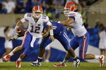LEXINGTON, KY - SEPTEMBER 26:   Quarterback John Brantley #12 of the Florida Gators carries the ball in the fourth quarter of the game against the Kentucky Wildcats at Commonwealth Stadium on September 26, 2009 in Lexington, Kentucky.  The Gators won 41-7. (Photo by Andy Lyons/Getty Images)