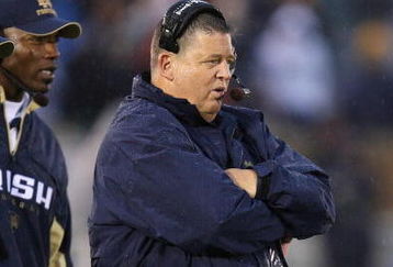 SOUTH BEND, IN - OCTOBER 03: Head coach Charlie Weis of the Notre Dame Fighting Irish watches as his team takes on the Washington Huskies on October 3, 2009 at Notre Dame Stadium in South Bend, Indiana.  Notre Dame defeated Washington 37-30 in overtime. (Photo by Jonathan Daniel/Getty Images)