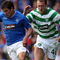 GLASGOW, SCOTLAND - OCTOBER 4: Aiden McGeady of Celtic and Nacho Novo of Rangers in action during the  Clydesdale Bank Scottish Premier League match between Rangers and Celtic at Ibrox on October 4, 2009 in Glasgow, Scotland. (Photo by Ian MacNicol/Getty Images)