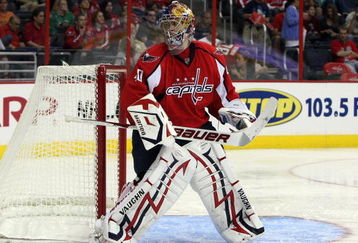 WASHINGTON DC, DC - SEPTEMBER 23:  Semyon Varlamov #40 of the Washington Capitals skates against the Chicago Blackhawks during their preseason game on September 23, 2009 at the Verizon Center in Washington, DC. The Caps defeated the Hawks 6-2.  (Photo by Jim McIsaac/Getty Images)