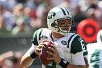 EAST RUTHERFORD, NJ - SEPTEMBER 20:  Mark Sanchez #6 of the New York Jets drops back to pass against the New England Patriots at Giants Stadium on September 20, 2009 in East Rutherford, New Jersey.  (Photo by Nick Laham/Getty Images)