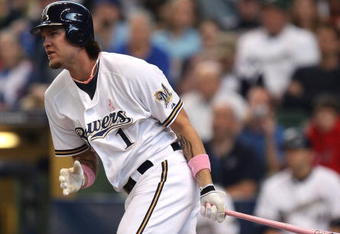 MILWAUKEE - MAY 10: Corey Hart #1 of the Milwaukee Brewers takes a swing against the Chicago Cubs on May 10, 2009 at Miller Park in Milwaukee, Wisconsin. The Cubs defeated the Brewers 4-2.  (Photo by Jonathan Daniel/Getty Images)