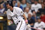 MILWAUKEE - MAY 10: Corey Hart #1 of the Milwaukee Brewers takes a swing against the Chicago Cubs on May 10, 2009 at Miller Park in Milwaukee, Wisconsin. The Cubs defeated the Brewers 4-2.  (Photo by Jonathan Daniel/Getty Images)