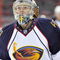 RALEIGH, NC - SEPTEMBER 25: Goalie Drew MacIntyre #30 of the Atlanta Thrashers skates before the NHL preseason game against the Carolina Hurricanes at the RBC Center on September 25, 2009 in Raleigh, North Carolina. The Hurricanes won 4-3. (Photo by Grant Halverson/Getty Images)