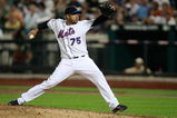 NEW YORK - AUGUST 20:  Francisco Rodriguez #75 of the New York Mets pitches during the game against the Atlanta Braves on August 20, 2009 at Citi Field in the Flushing neighborhood of the Queens borough of New York City.  (Photo by Jared Wickerham/Getty Images)