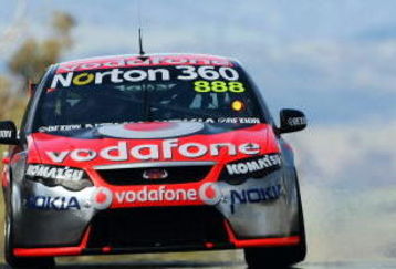 BATHURST, AUSTRALIA - OCTOBER 08:  Jamie Whincup drives the #888 Team Vodafone Ford during practice for the Bathurst 1000, which is round 10 of the V8 Supercars Championship Series at Mount Panorama on October 8, 2009 in Bathurst, Australia.  (Photo by Robert Cianflone/Getty Images)