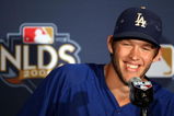 LOS ANGELES, CA - OCTOBER 07:  Pitcher Clayton Kershaw #22 of the Los Angeles Dodgers answers questions during a pregame news conference before the Dodgers take on the St. Louis Cardinals in Game One of the NLDS during the 2009 MLB Playoffs at Dodger Stadium on October 7, 2009 in Los Angeles, California. Kershaw is scheduled to start game two. (Photo by Stephen Dunn/Getty Images)