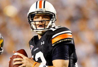 AUBURN, AL - SEPTEMBER 19:  Quarterback Chris Todd #12 of the Auburn Tigers against the West Virginia Mountaineers at Jordan-Hare Stadium on September 19, 2009 in Auburn, Alabama.  (Photo by Kevin C. Cox/Getty Images)