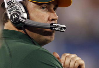 NASHVILLE, TN - AUGUST 30:  Mike McCarthy, head coach of the Green Bay Packers looks on from the sideline during a preseason game on August 30, 2007 at LP Field in Nashville, Tennessee. The Titans beat the Packers 30-14. (Photo by Joe Murphy/Getty Images)