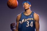 TARRYTOWN, NY - JULY 29:  JaVale McGee of the Washington Wizards poses for a portrait during the 2008 NBA Rookie Photo Shoot on July 29, 2008 at the MSG Training Facility in Tarrytown, New York.  NOTE TO USER: User expressly acknowledges and agrees that, by downloading and or using this Photograph, User is consenting to the terms and conditions of the Getty Images License Agreement.  (Photo by Robert Laberge/Getty Images)
