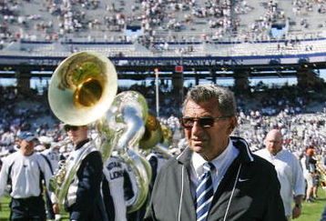 STATE COLLEGE, PA - SEPTEMBER 19: Head coach Joe Paterno of the Penn State Nittany Lions walks off the field after a game against the Temple Owls on September 19, 2009 at Beaver Stadium in State College, Pennsylvania. (Photo by Hunter Martin/Getty Images)