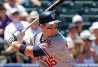 DENVER - JULY 08:  Josh Willingham #16 of the Washington Nationals takes an at bat against the Colorado Rockies during MLB action at Coors Field on July 8, 2009 in Denver, Colorado. The Rockies defeated the Nationals 10-4.  (Photo by Doug Pensinger/Getty Images)