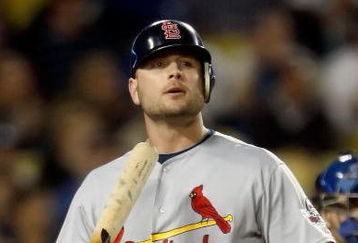 LOS ANGELES, CA - OCTOBER 07:  Matt Holliday #15 of the St. Louis Cardinals reacts after striking out in the seventh inning of Game One of the NLDS during the 2009 MLB Playoffs against the Los Angeles Dodgers at Dodger Stadium on October 7, 2009 in Los Angeles, California.  (Photo by Jeff Gross/Getty Images)