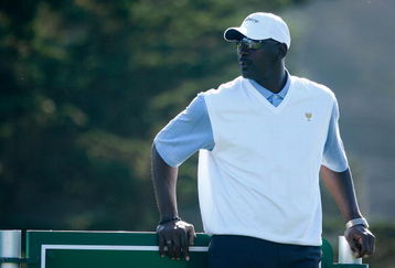SAN FRANCISCO - OCTOBER 07:  USA Team assistant Michael Jordan watches the play during a practice round prior to the start of The Presidents Cup at Harding Park Golf Course on October 7, 2009 in San Francisco, California.  (Photo by Scott Halleran/Getty Images)