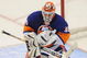 UNIONDALE, NY - OCTOBER 03: Goaltender Dwayne Roloson #30 makes a save against the Pittsburgh Penguins during the NHL hockey game at Nassau Coliseum on October 3, 2009 in Uniondale, New York. The Penguins defeated the Islanders 4-3 in shootout overtime. (Photo by Paul Bereswill/Getty Images)