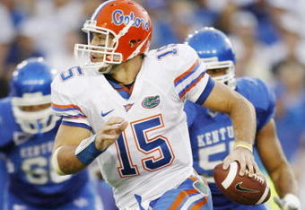 LEXINGTON, KY - SEPTEMBER 26:   of the Florida Gators of the Kentucky Wildcats during the game at Commonwealth Stadium on September 26, 2009 in Lexington, Kentucky. (Photo by Andy Lyons/Getty Images)