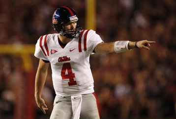 COLUMBIA, SC - SEPTEMBER 24: Quarterback Jevan Snead #4 of the Mississippi Rebels lines up as a receiver in the wildcat formation during their game against the South Carolina Gamecocks at Williams-Brice Stadium on September 24, 2009 in Columbia, South Carolina. (Photo by Streeter Lecka/Getty Images)