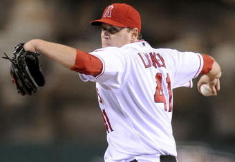 ANAHEIM, CA - OCTOBER 08:  Starting pitcher John Lackey #41 of the Los Angeles Angels of Anaheim delivers a pitch against the Boston Red Sox during Game One of the ALDS during the 2009 MLB Playoffs at Angel Stadium on October 8, 2009 in Anaheim, California.  (Photo by Lisa Blumenfeld/Getty Images)