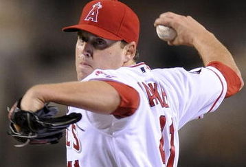 ANAHEIM, CA - OCTOBER 08:  Starting pitcher John Lackey #41 of the Los Angeles Angels of Anaheim delivers a pitch against the Boston Red Sox during Game One of the ALDS during the 2009 MLB Playoffs at Angel Stadium on October 8, 2009 in Anaheim, California.  (Photo by Lisa Blumenfeld/Getty Images)