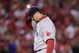 ANAHEIM, CA - OCTOBER 09: Starting pitcher Josh Beckett #19 of the Boston Red Sox reacts after giving up the go-ahead run on a single hit by Maicer Izturis #13 of the Los Angeles Angels of Anaheim in the seventh inning of Game Two of the ALDS during the MLB playoffs at Angel Stadium on October 9, 2009 in Anaheim, California. (Photo by Kevork Djansezian/Getty Images)