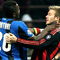 MILAN, ITALY - FEBRUARY 15:  Sulley Ali Muntari (L) and David Beckham (R) in action during FC Inter Milan v AC Milan - Serie A match on February 15, 2009 in Milan, Italy.  (Photo by Vittorio Zunino Celotto/Getty Images)