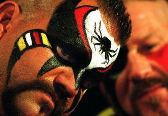 27 Jun 2000: The''Road Warriors'' at the WCW Super Stars of Wrestling press conference at Darling Harbour, Sydney, Australia. Mandatory Credit: Matt Turner/ALLSPORT