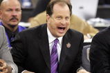 INDIANAPOLIS - APRIL 01:  Head coach John Brady of the LSU Tigers yells from the bench during the semifinal game of the NCAA Men's Final Four on April 1, 2006 at the RCA Dome in Indianapolis, Indiana. The Bruins defeated the Tigers 59-45 to advance to the title game. (Photo by Andy Lyons/Getty Images) 