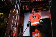 PHILADELPHIA - OCTOBER 06:  Chris Pronger #20 of the Phildelphia Flyers walks out for his first home game at the Wachovia Center on October 6, 2009 in Philadelphia, Pennsylvania.  (Photo by Bruce Bennett/Getty Images)