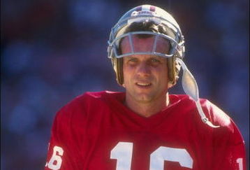 21 Oct 1990:  Quarterback Joe Montana of the San Francisco 49ers watches game against the Pittsburgh Steelers at Candlestick Park in San Francisco, California. The 49ers won the game 27 - 7. Mandatory Credit: Otto Greule Jr.  /Allsport