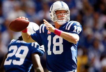 INDIANAPOLIS - OCTOBER 04:  Peyton Manning #18 of the Indianapolis Colts throws the ball during the NFL game against the Seattle Seahawks at Lucas Oil Stadium on October 4, 2009 in Indianapolis, Indiana. The Colts won 34-17.  (Photo by Andy Lyons/Getty Images)