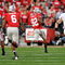 COLUMBUS, OH - OCTOBER 10:  Ray Small #82 of the Ohio State Buckeyes returns a kickoff 96-yards for a touchdown in the second half against the Wisconsin Badgers at Ohio Stadium on October 10, 2009 in Columbus, Ohio. Ohio State defeated Wisconsin 31-13.  (Photo by Jamie Sabau/Getty Images)