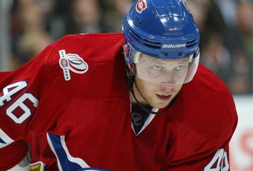 TORONTO, ON - OCTOBER 1:  Andrei Kostitsyn #46 of the Montreal Canadiens waits for a faceoff in a game against the Toronto Maple Leafs on October 1, 2009 at the Air Canada Centre in Toronto, Ontario. The Canadiens dfeated the Leafs 4-3 in overtime. (Photo by Claus Andersen/Getty Images)
