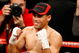 LAS VEGAS - DECEMBER 06:  (L-R) Juan Manuel Lopez of Puerto Rico celebrates after defeating Sergio Medina of Argentina during their WBO junior featherweight title fight at the MGM Grand Garden Arena December 6, 2008 in Las Vegas, Nevada.  (Photo by Ethan Miller/Getty Images)