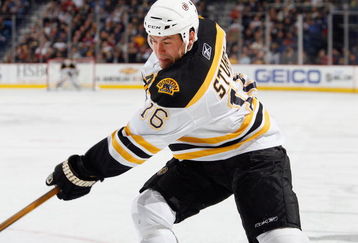 BUFFALO - OCTOBER 21:  Marco Sturm #16 of the Boston Bruins skates during the game against the Buffalo Sabres on October 21, 2008 at HSBC Arena in Buffalo, New York. (Photo by: Rick Stewart/Getty Images)