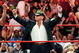 LAS VEGAS - AUGUST 24: (L-R) Wrestler Triple H, World Wrestling Entertainment Inc. Chairman Vince McMahon and wrestler Shawn Michaels appear in the ring during the WWE Monday Night Raw show at the Thomas & Mack Center August 24, 2009 in Las Vegas, Nevada. (Photo by Ethan Miller/Getty Images)