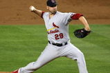 LOS ANGELES, CA - OCTOBER 07:  Pitcher Chris Carpenter #29 of the St. Louis Cardinals pitches against the Los Angeles Dodgers in Game One of the NLDS during the 2009 MLB Playoffs at Dodger Stadium on October 7, 2009 in Los Angeles, California.  (Photo by Stephen Dunn/Getty Images)