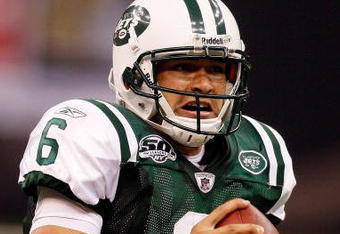 NEW ORLEANS - OCTOBER 04:  Quarterback Mark Sanchez #6 of the New York Jets scrambles against the New Orleans Saints at the Louisana Superdome on October 4, 2009 in New Orleans, Louisiana.  (Photo by Chris Graythen/Getty Images)