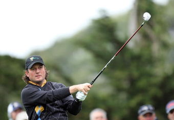 SAN FRANCISCO - OCTOBER 11:  Tim Clark of South Africa and the International Team on the 2nd hole during the Day Four Singles Matches in The Presidents Cup at Harding Park Golf Course on October 11, 2009 in San Francisco, California  (Photo by David Cannon/Getty Images)