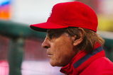 ST. LOUIS, MO - OCTOBER 10:  Tony La Russa #10 manager of the St. Louis Cardinals looks on during Game Three of the NLDS against the Los Angeles Dodgers during the 2009 MLB Playoffs at Busch Stadium on October 10, 2009 in St. Louis, Missouri. (Photo by Dilip Vishwanat/Getty Images)