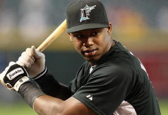 PHOENIX - JULY 10:  Hanley Ramirez #2 of the Florida Marlins warms up before the major league baseball game against the Arizona Diamondbacks at Chase Field on July 10, 2009 in Phoenix, Arizona. The Diamondbacks defeated the Marlins 8-0.  (Photo by Christian Petersen/Getty Images)