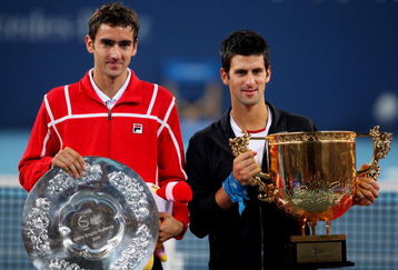 BEIJING - OCTOBER 11:  Winner Novak Djokovic of Serbia (R) and Marin Cilic of Croatia pose with their trophies after the men's final match during day ten of the 2009 China Open at the National Tennis Centre on October 11, 2009 in Beijing, China. Novak Djokovic of Serbia wins the tournament.  (Photo by Feng Li/Getty Images)