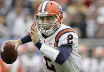 STATE COLLEGE, PA - SEPTEMBER 12: Quarterback Greg Paulus #2 of the Syracuse Orangemen rushes the ball during the second half against the Penn State Nittany Lions at Beaver Stadium  September 12, 2009 in State College, Pennsylvania. Penn State won 28-7. (Photo by Chris Gardner/Getty Images)